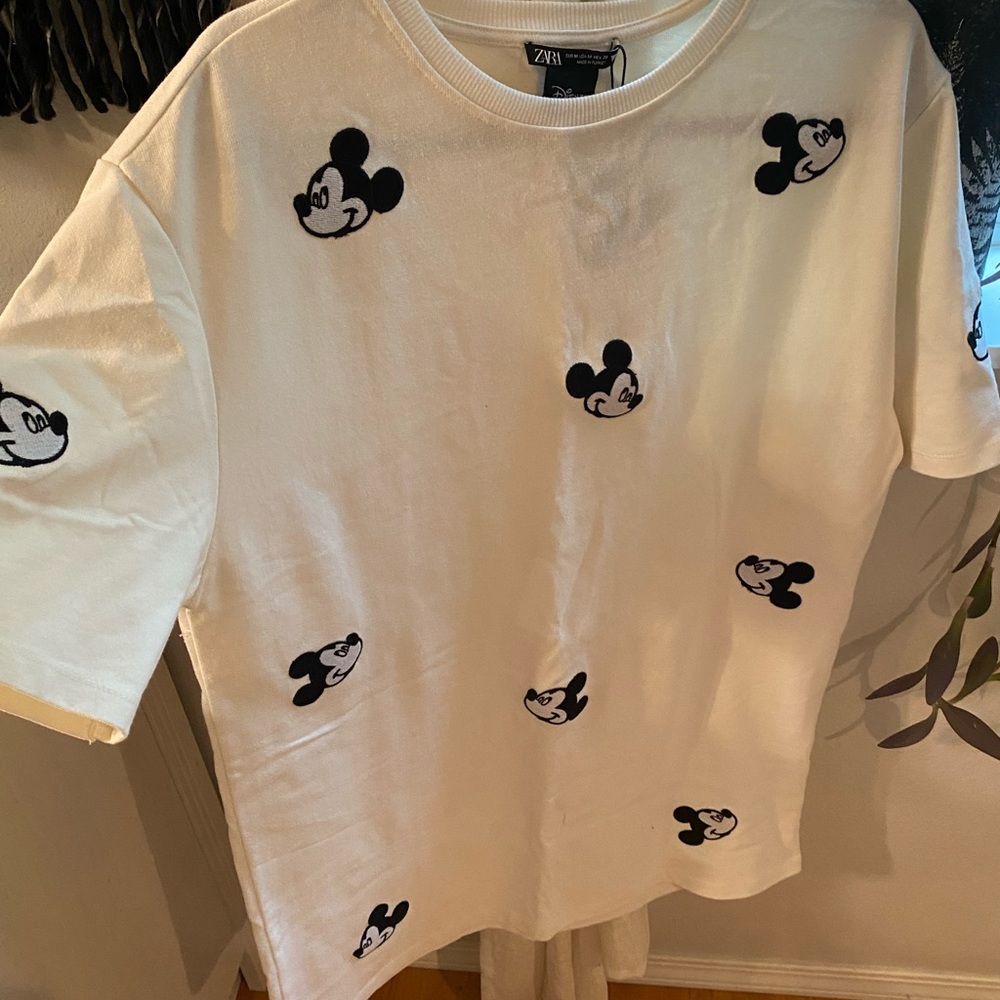 ZARA Disney Mickey Mouse Oversized Tee Shirt Dress